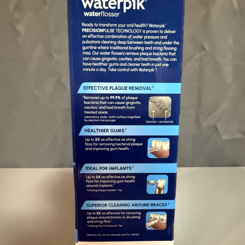 Waterpik Cordless Pearl Black Rechargeable Portable Water Flosser With 4 Tips - Picture 4 of 8